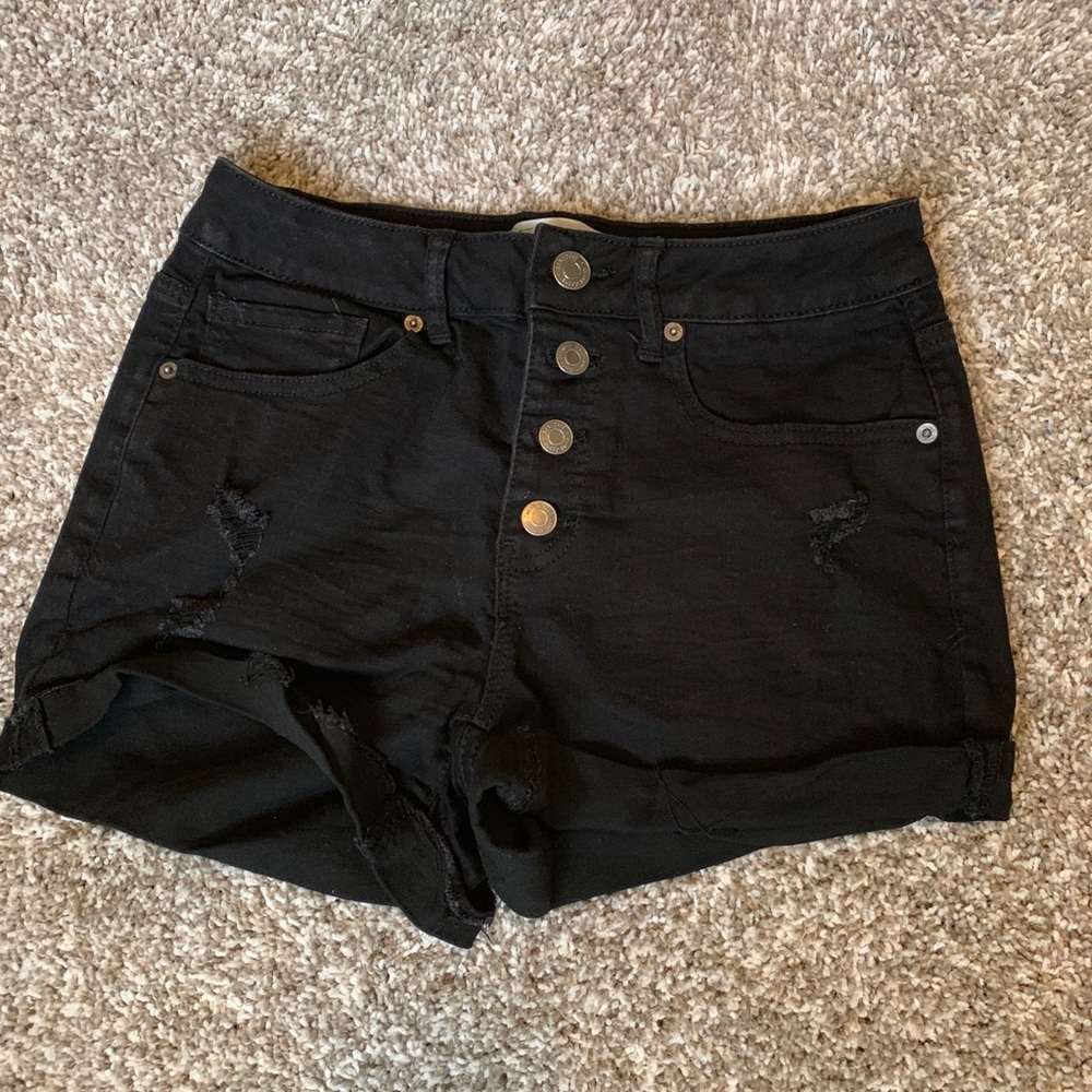 Black Denim Shorts